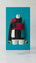 Bold Graphic Knit Sweater In Geometric Pattern